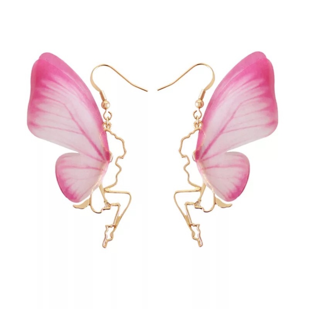 Butterfly Wing Fairy Earrings - Picture 2 of 2
